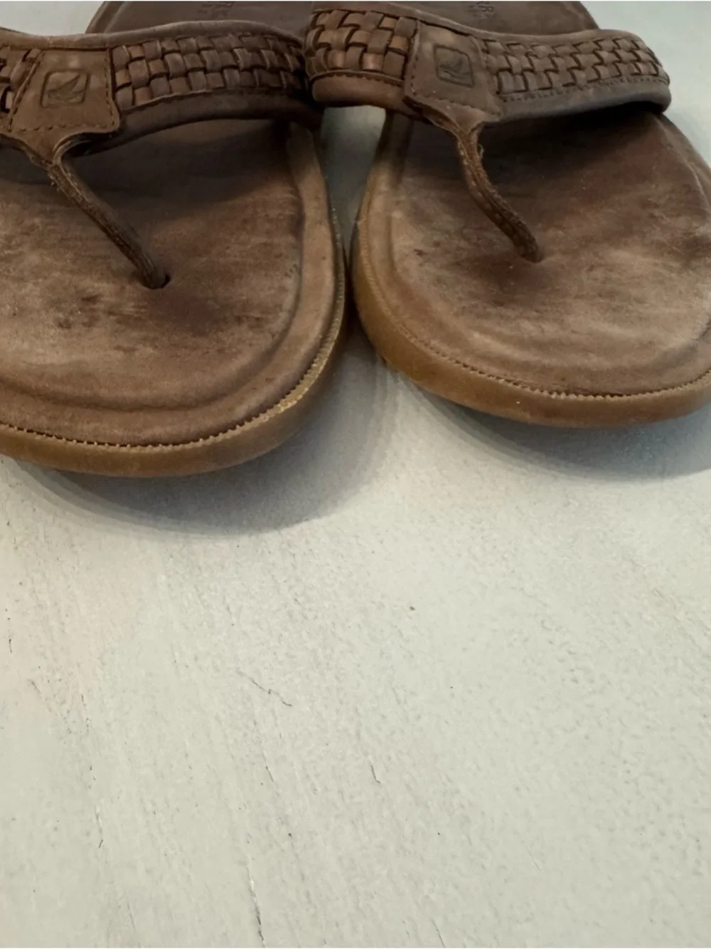 Sperry Top Sider Men’s Brown Leather Slip-On Sandals Sz 13M GUC